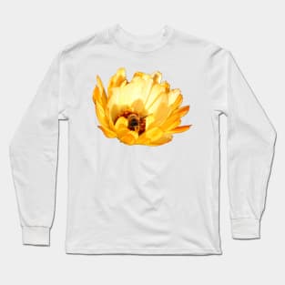 Bubble bee in yellow flower Long Sleeve T-Shirt